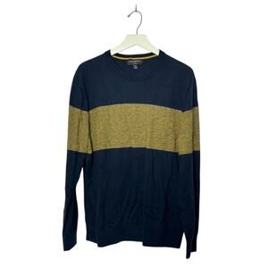 Banana Republic Navy Combo Birdseye Chest Striped Crew-Neck Sweater Men's XL